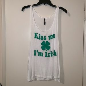 “kiss me I’m Irish” white tank top